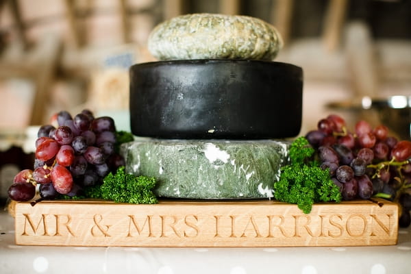 Cheese stack - A Beautiful Garden Party Wedding at Lains Barn