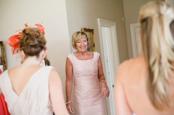 Mother sees bride - A Beautiful Garden Party Wedding at Lains Barn