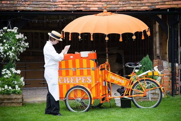 Vintage Crepes bike - A Beautiful Garden Party Wedding at Lains Barn