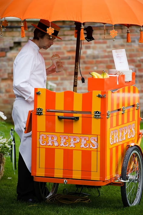 Crepe stall at wedding - A Beautiful Garden Party Wedding at Lains Barn