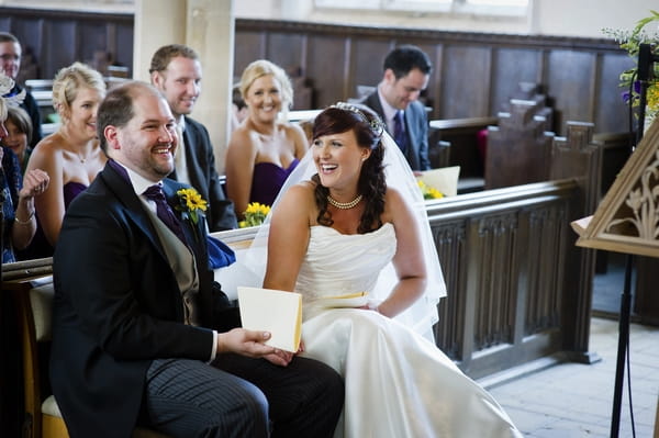 Bride and groom at front of church