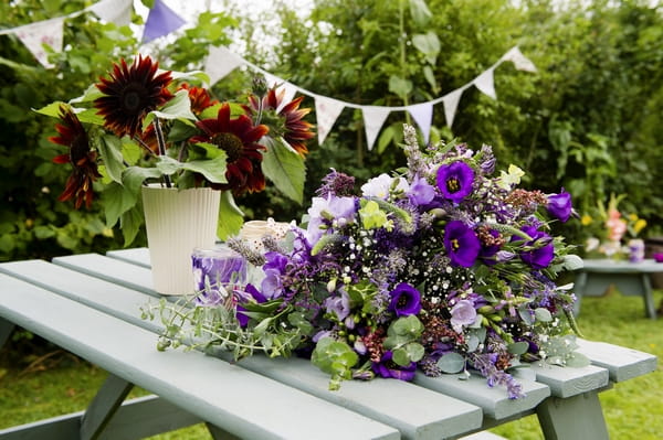 Bridal bouquet on table