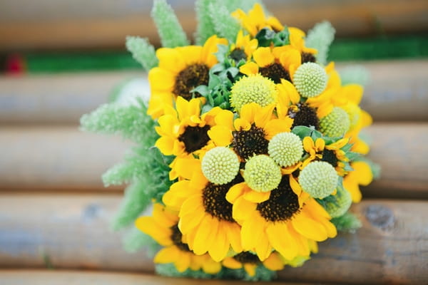 Sunflower wedding bouquet - A Spring Themed Wedding in Hungary