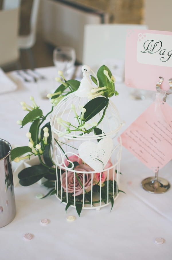 Small birdcage table decoration - A Farm Wedding with a British Summer Theme