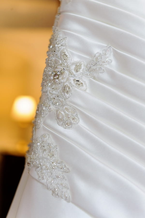 Detail on wedding dress