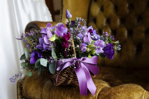 Purple flower girl basket