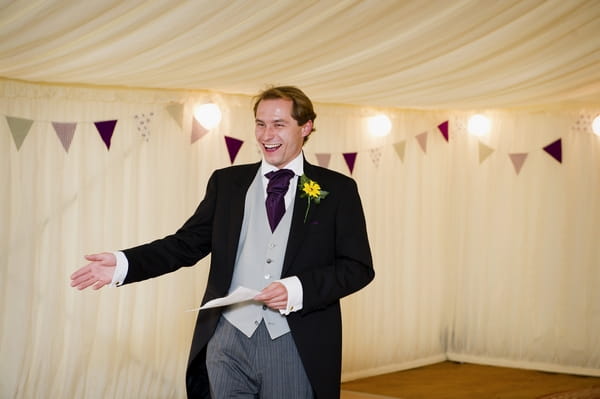 Best man giving wedding speech