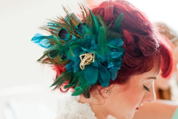 Green wedding hairpiece