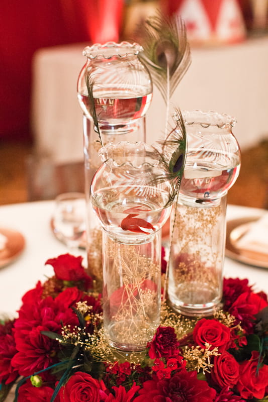 Glass table centres