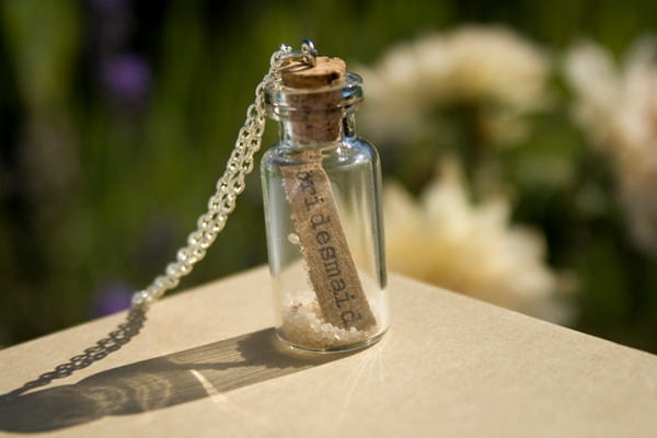 'Bridesmaid' in a Bottle Necklace - Wedding in a Teacup