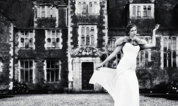 1920's bride outside Loseley Park