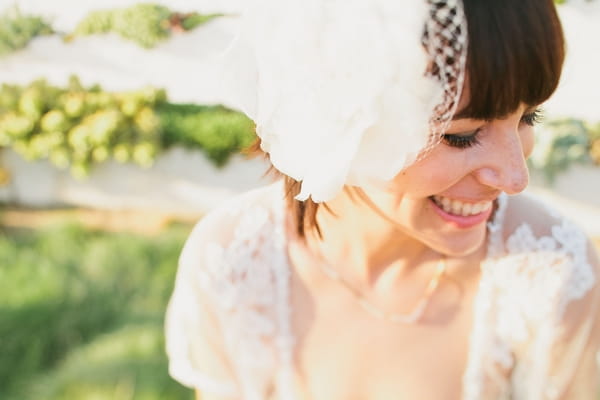 Bride smiling