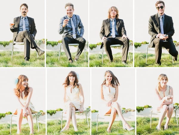 Bridal Party Sitting on Chairs