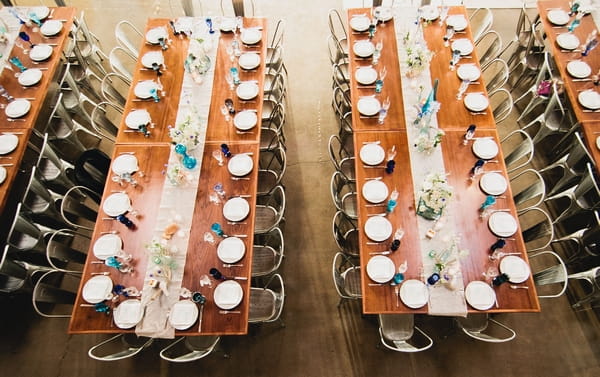 Rows of wedding tables