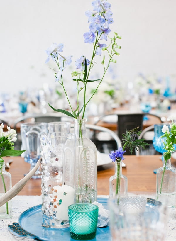 Glass wedding table decorations