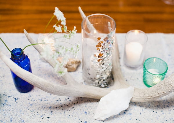 Antler wedding table centrepiece