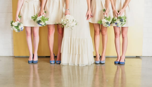 Bride and bridesmaid's legs