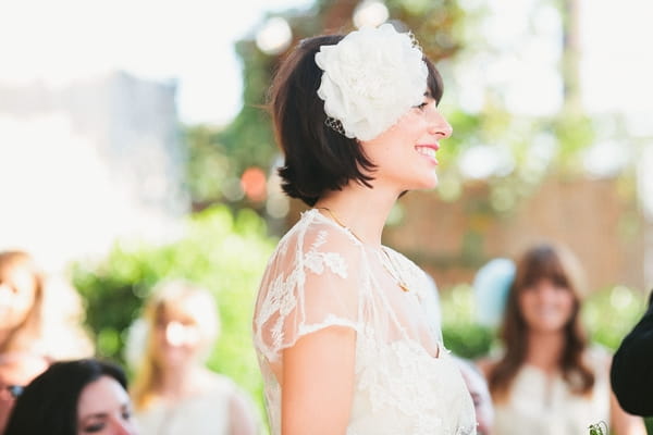 Bride with headpiece