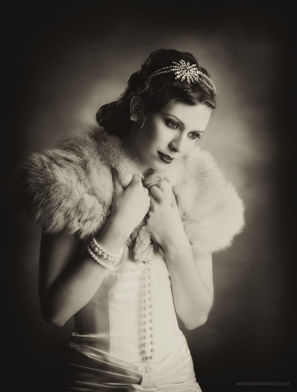 1920's bride with shrug