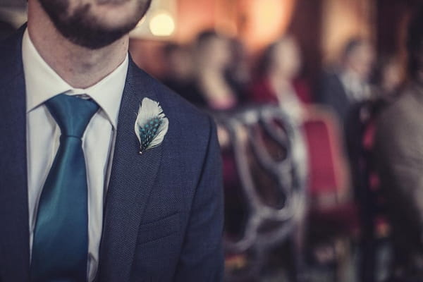 Buttonhole on grooms suit