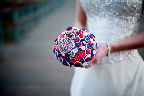 Red white and blue brooch bouquet