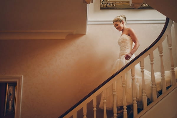 Bride walking down the stairs - Picture by Kristian Leven Photography