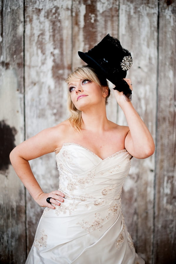 Bride with top hat