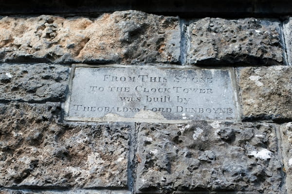 Plaque on castle wall