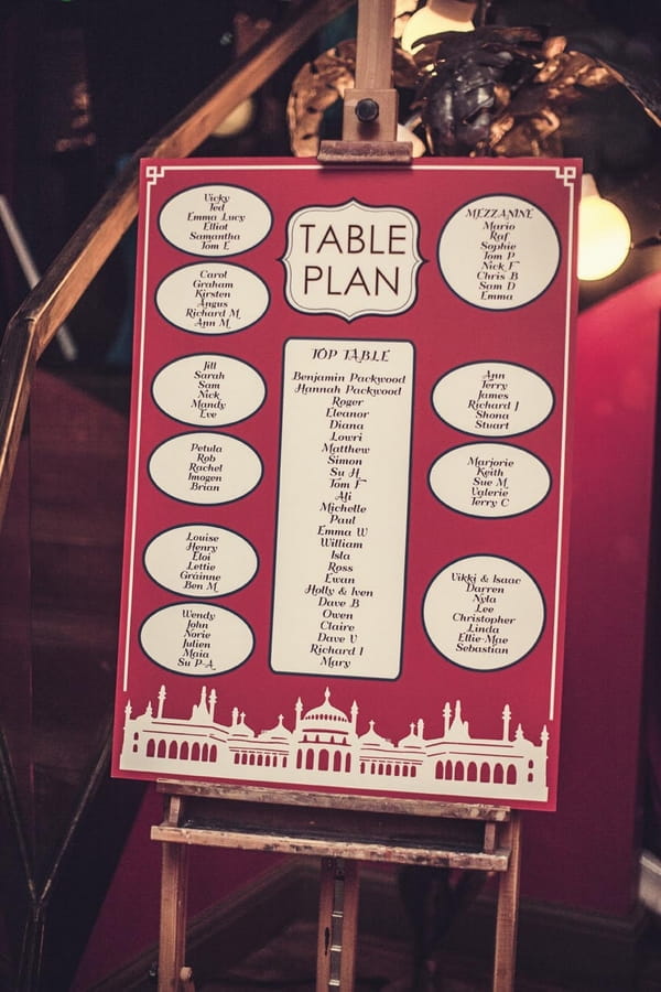 Red wedding table plan