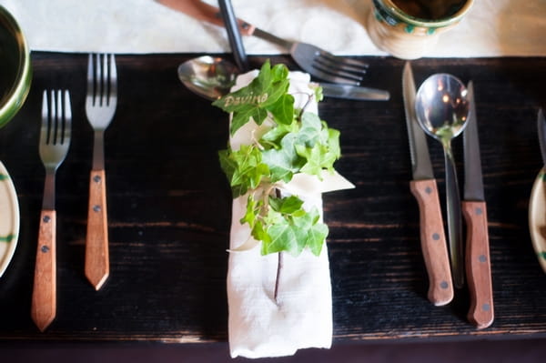 Napkin with leaves