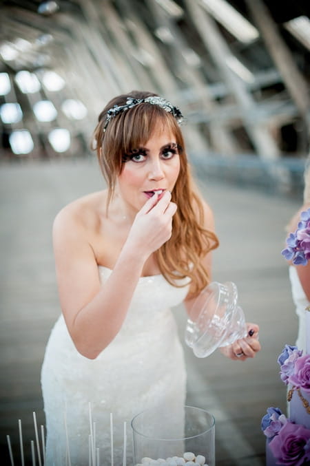 Bride eating sweet