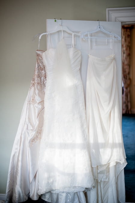 Wedding dresses hanging