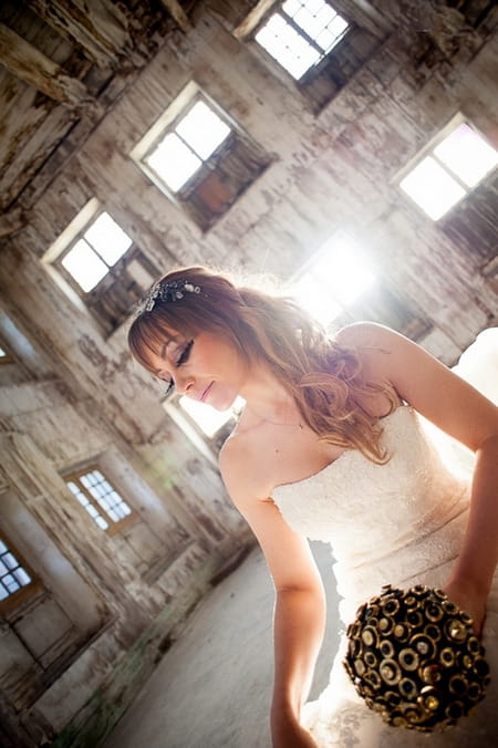 Bride with big false eyelashes