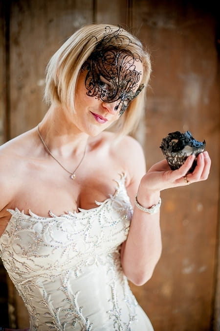 Bride with black mask