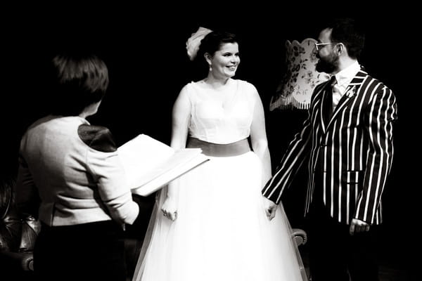 Bride and groom in wedding ceremony