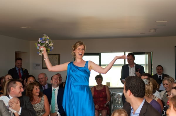 Bride with arms out