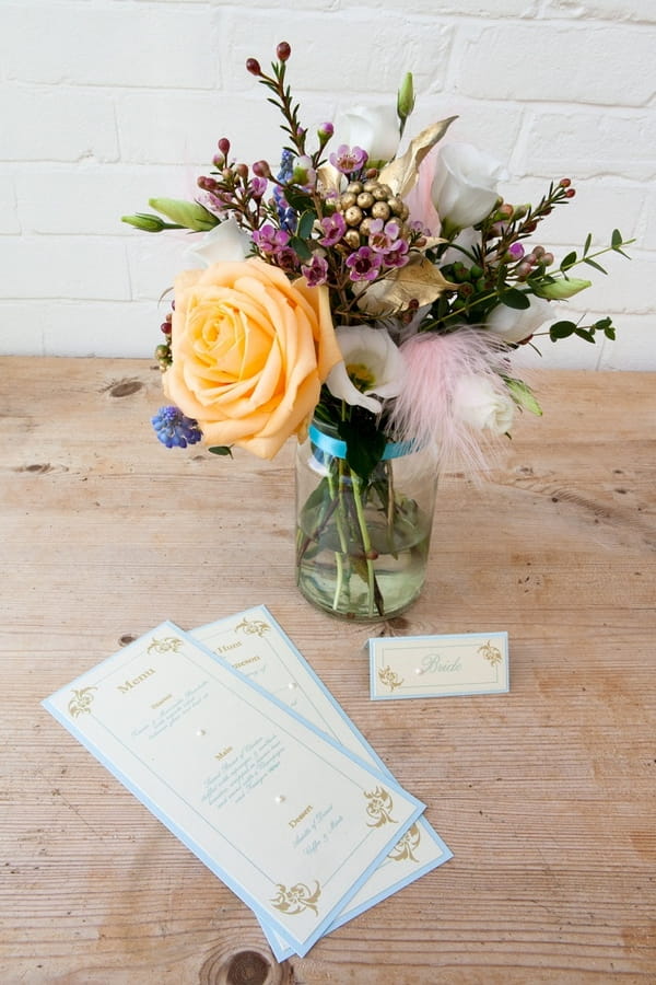 Wedding stationery and flowers