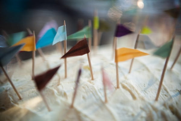 Flags on wedding cake