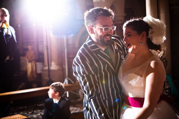 Bride and groom on dance floor