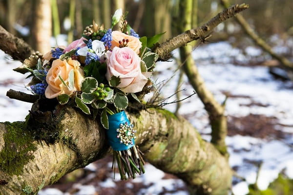 Bridal bouquet on tree