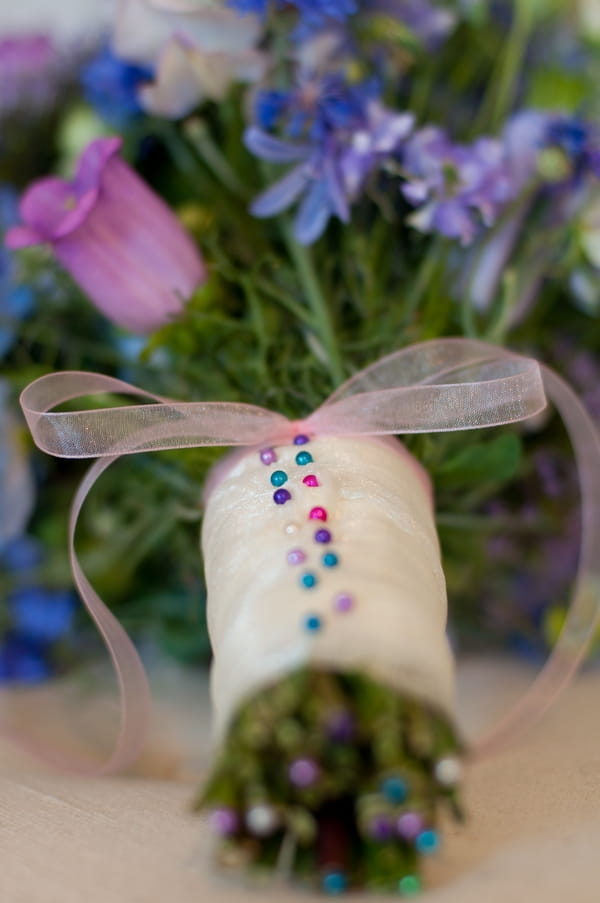 Stem of wedding bouquet