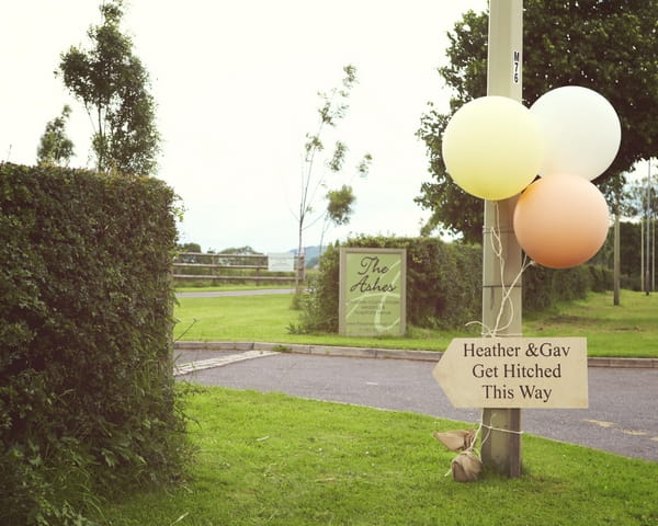 Entrance to The Ashes wedding venue