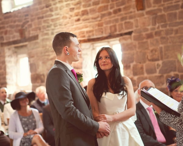 Bride and groom in wedding ceremony