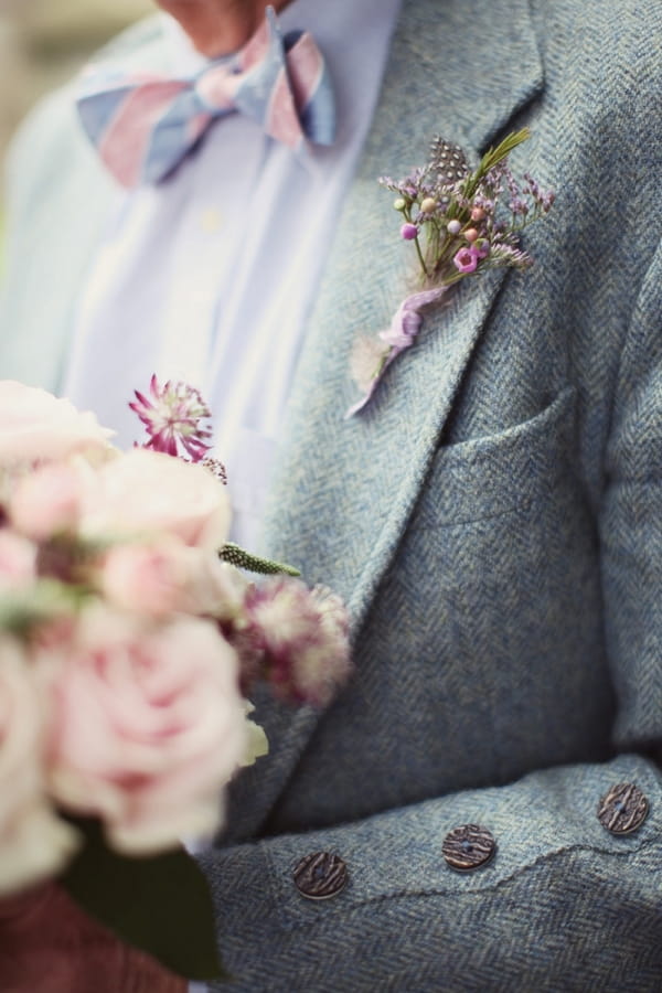 Buttonhole on father of bride's jacket