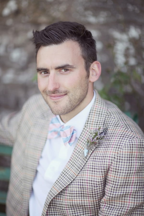 Groom in check jacket
