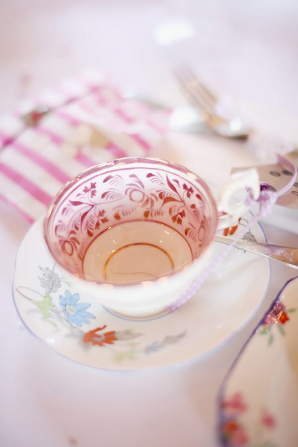 Vintage teacup on wedding table