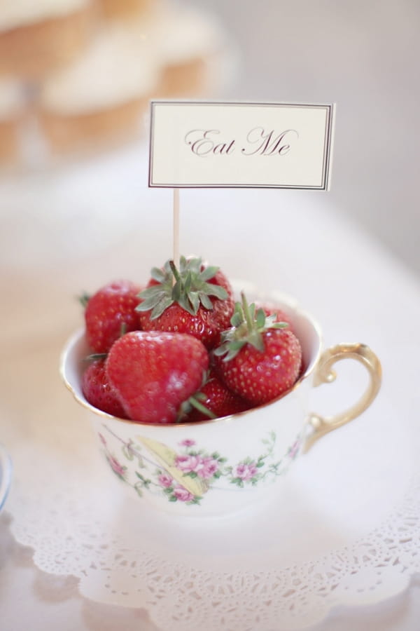Teacup of strawberries