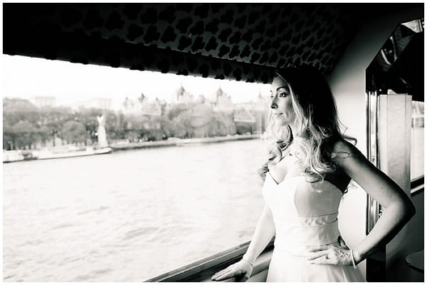 Bride looking at Thames