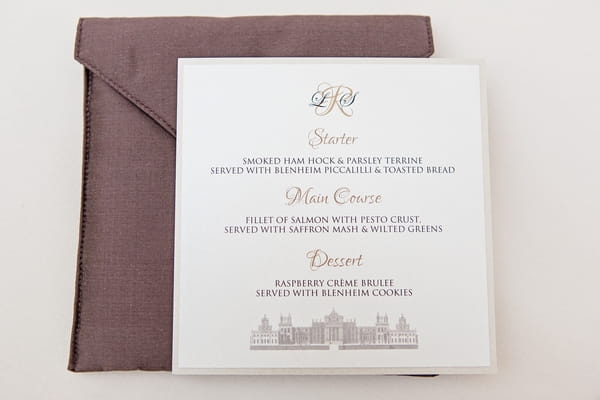 Wedding menu