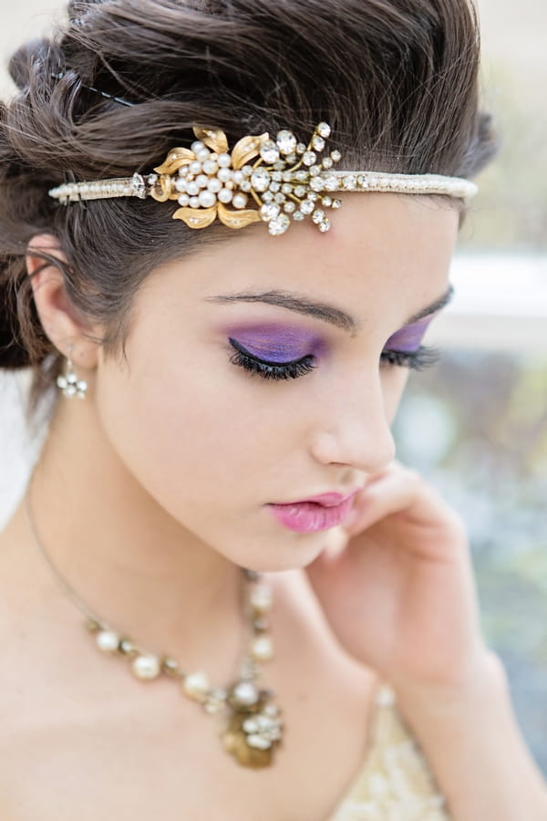 Bride wearing headband